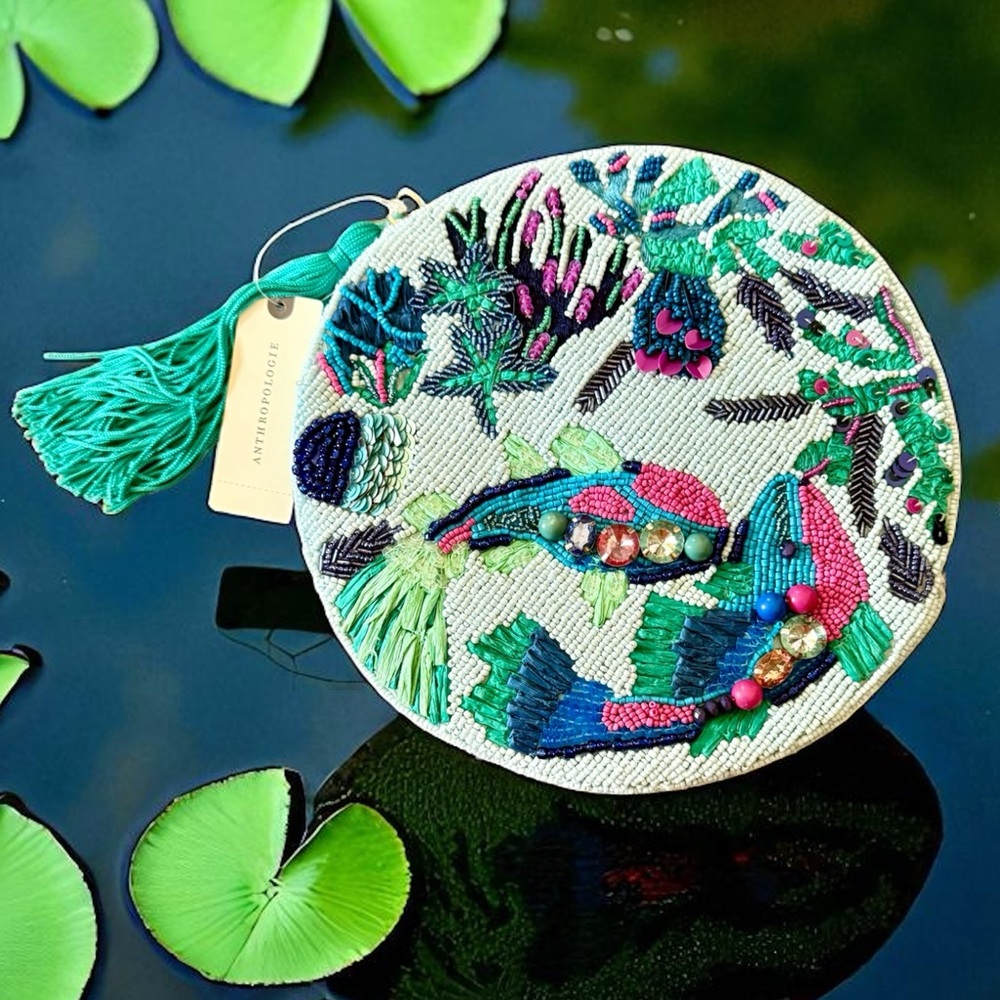 Anthropologie Under the Sea Beaded Pouch 🐠🪸🐟🪸
